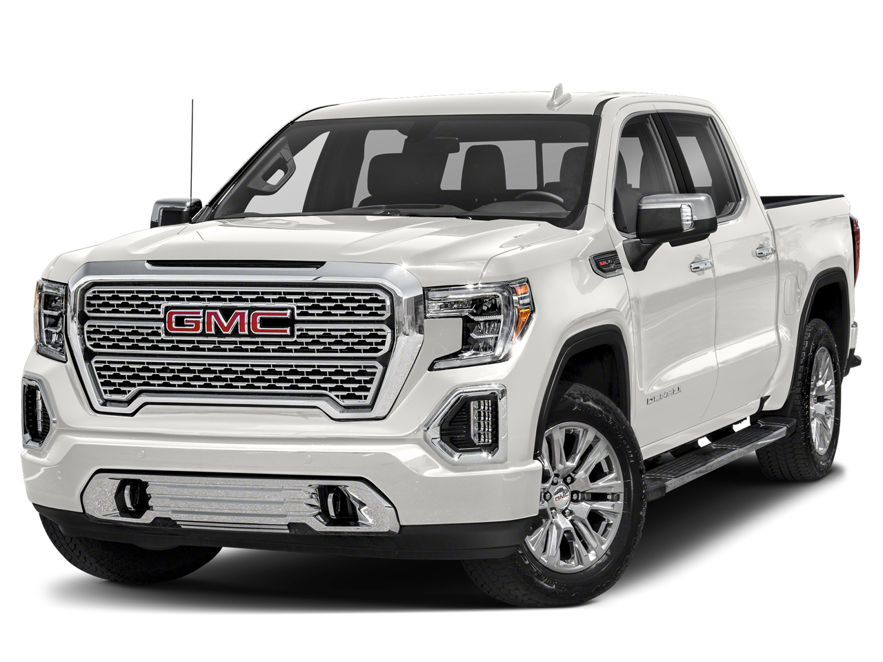 2022 GMC Sierra 1500 Limited 4WD Crew Cab Short Box Denali in White Frost Tricoat — front three-quarter view