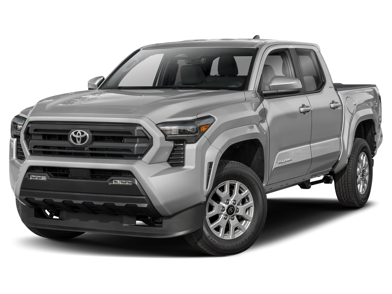 2025 Toyota Tacoma SR5 in Celestial Silver Metallic — front three-quarter view