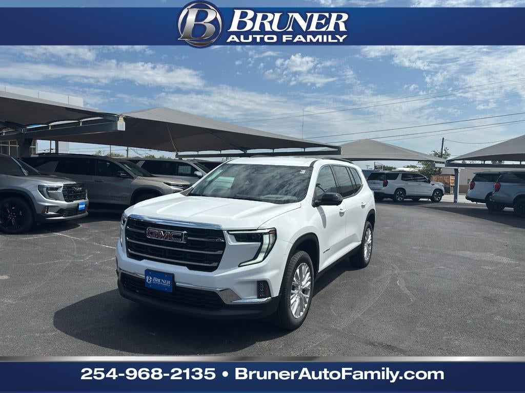 2026 GMC Acadia Elevation in Summit White — front three-quarter view