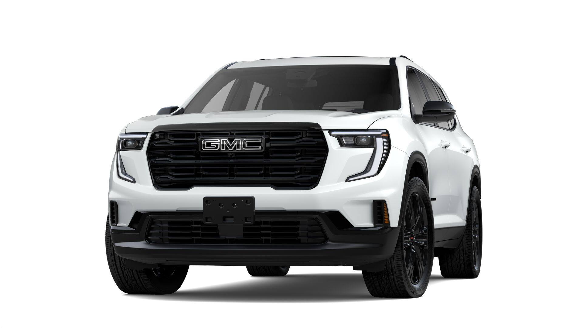 2026 GMC Acadia Elevation in Summit White — front three-quarter view