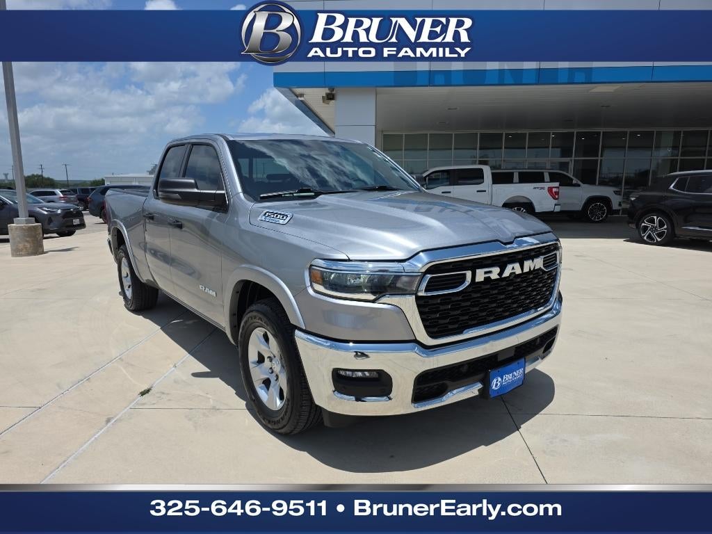 2025 RAM 1500 Lone Star Quad Cab 4x2 6'4" Box in Silver — front three-quarter view
