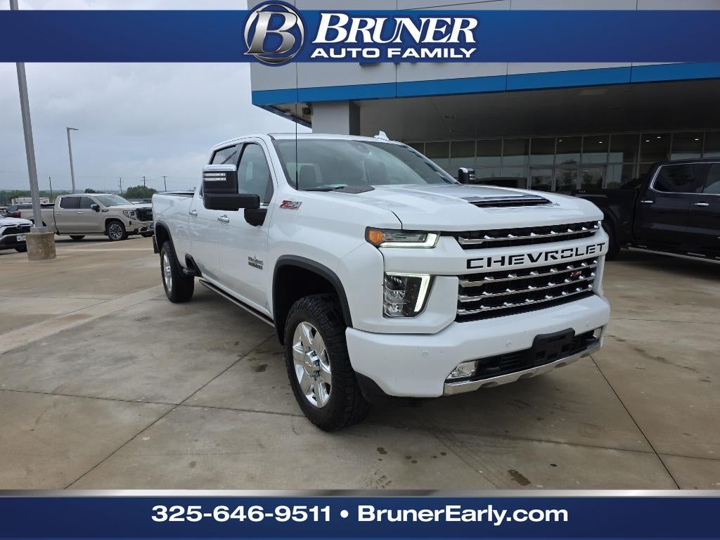 2022 Chevrolet Silverado 3500 HD LTZ in Summit White — front three-quarter view
