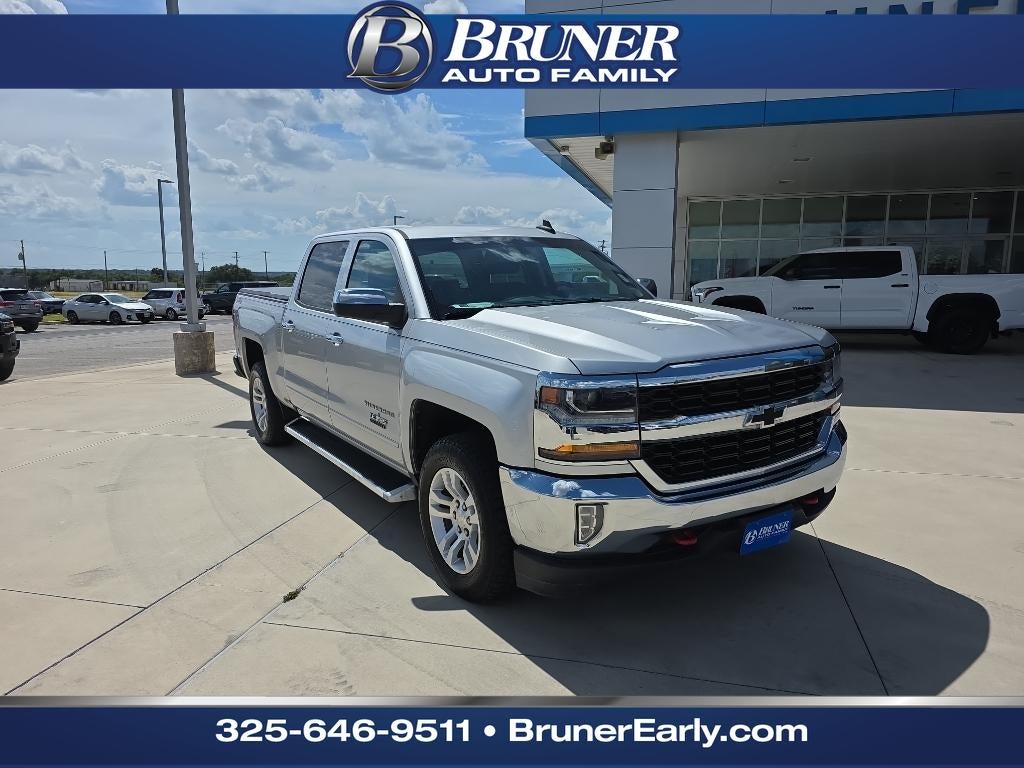 2018 Chevrolet Silverado 1500 LT in Silver Ice Metallic — front three-quarter view