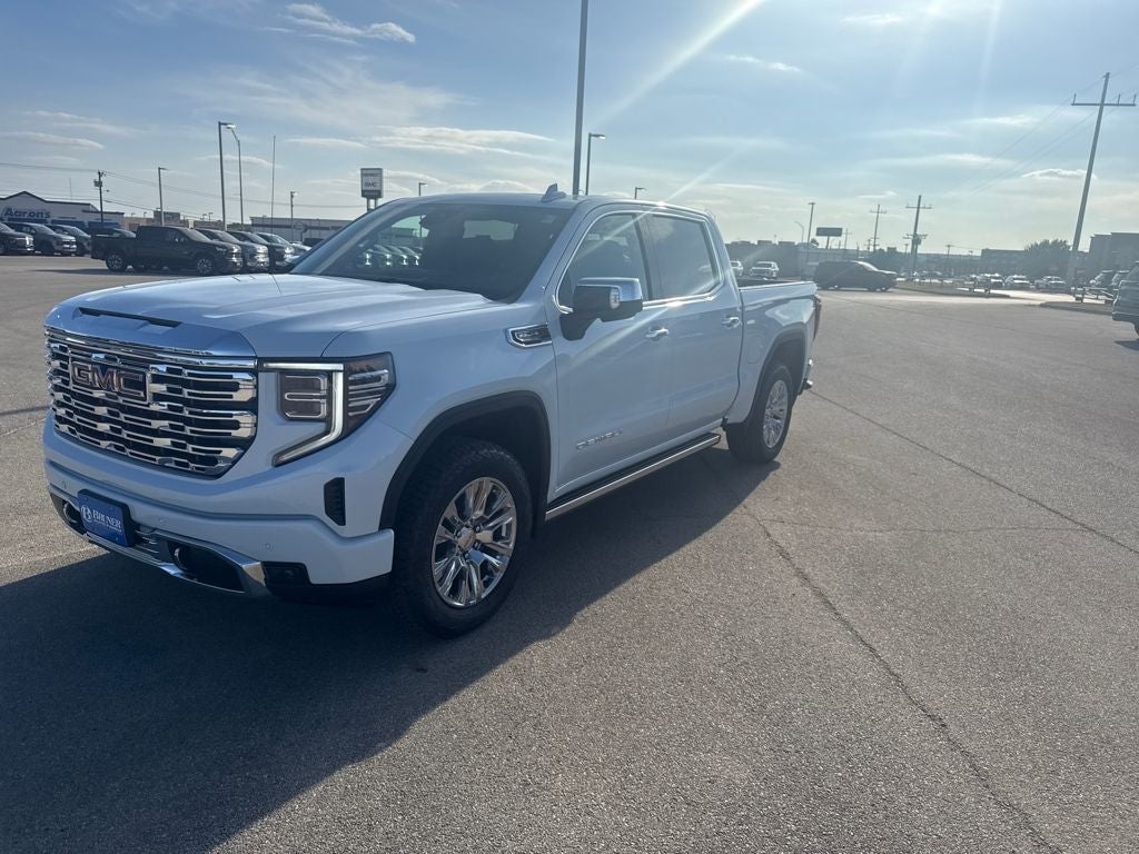 2026 GMC Sierra 1500 Denali in Glacier White Tricoat — front three-quarter view