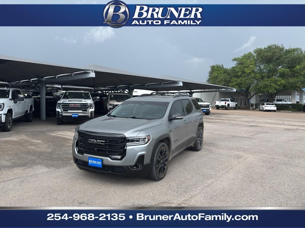 2023 GMC Acadia FWD SLT in Sterling Metallic — front three-quarter view