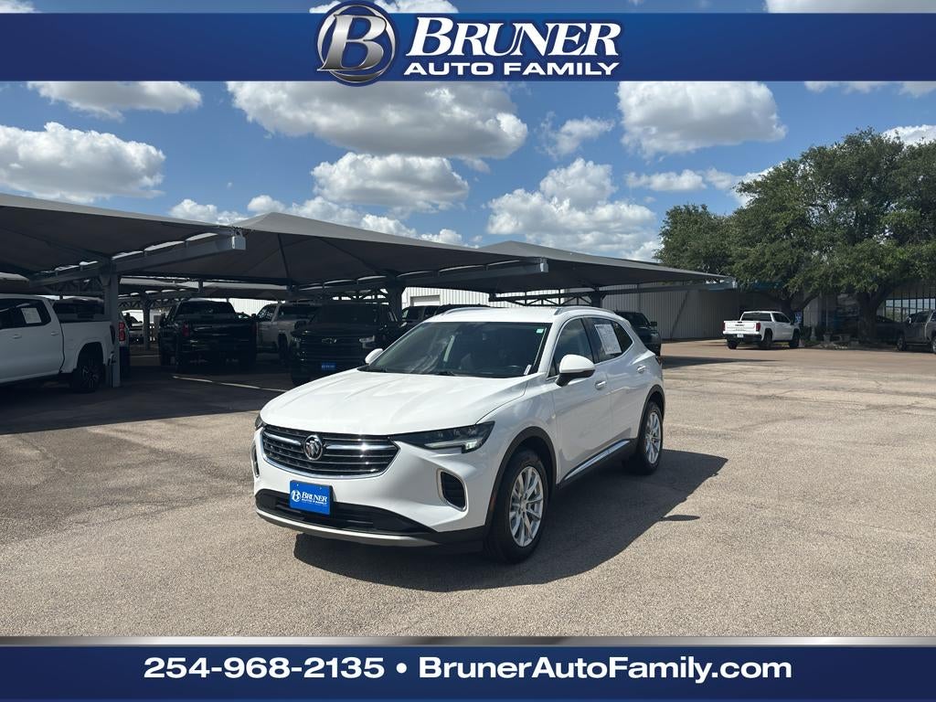 2021 Buick Envision FWD Preferred in Summit White — front three-quarter view